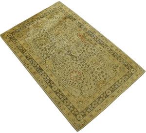 Traditional Style Gold Hand Tufted Wool Area Rug