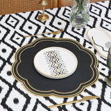 Nurture Black Gold Scalloped Faux Leather Placemat