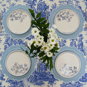 Harmony Blue Round Fabric Placemats