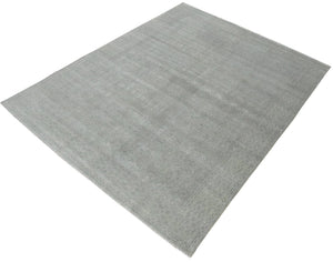 Gray Modern Style Hand Knotted Wool 8x10 Area Rug