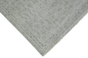 Gray Modern Style Hand Knotted Wool 8x10 Area Rug