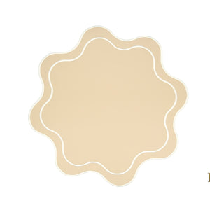 HAVEN BEIGE WAVY EDGE FAUX LEATHER PLACEMAT (Set Of 4)