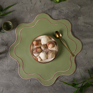 HAVEN LIGHT GREEN FAUX LEATHER PLACEMAT (Set Of 4)