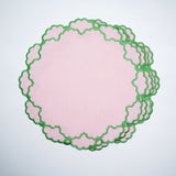 CRESSIDA LIGHT PINK ROUND FABRIC PLACEMAT
