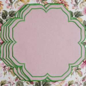 LUMERA PINK WAVY EDGE FABRIC PLACEMAT (Set Of 4)