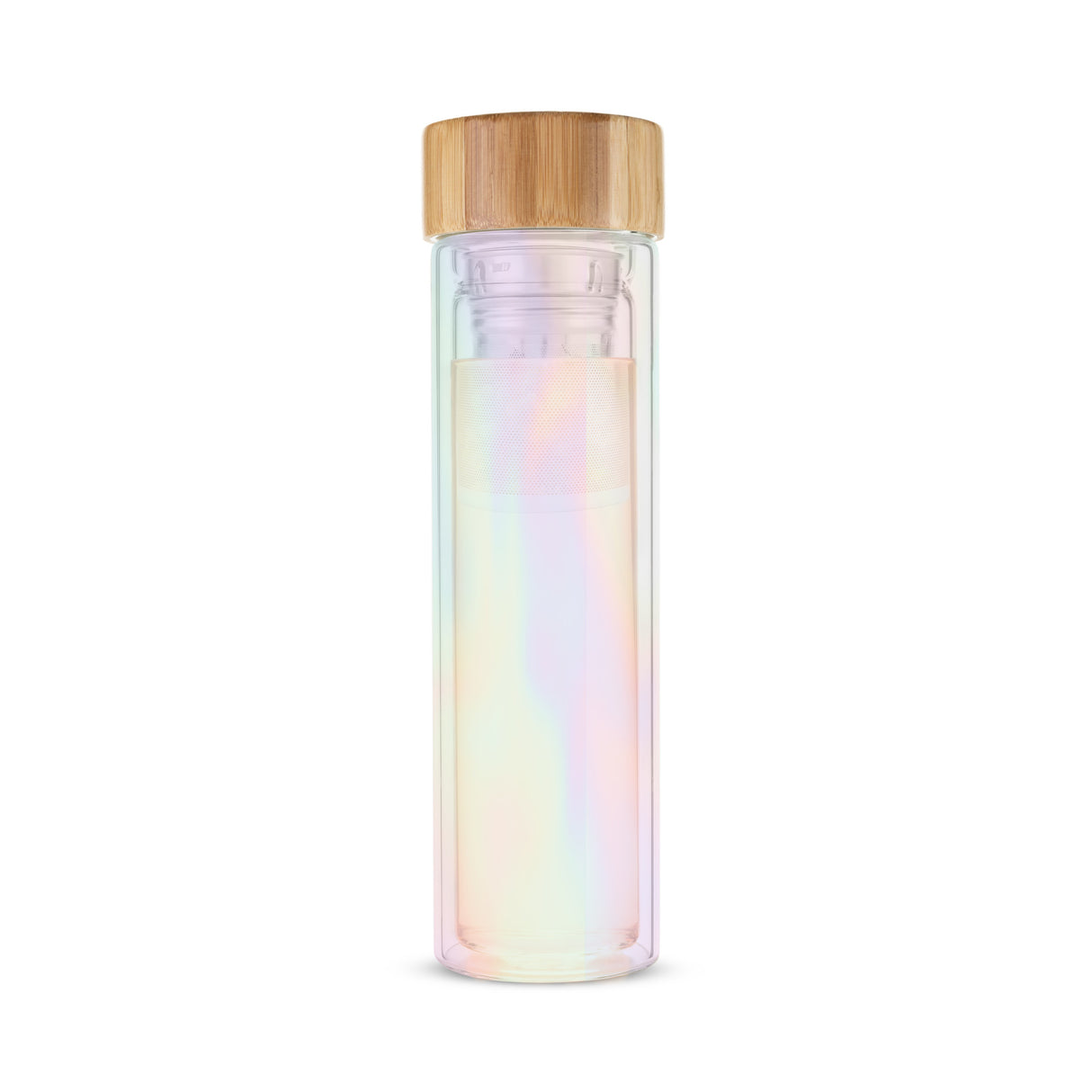 Blair™ iridescent glass travel infuser mug by pinky up