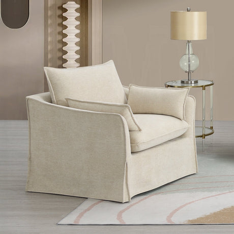 Shane Beige Linen Chair with 2 Pillows