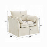 Shane Beige Linen Chair with 2 Pillows