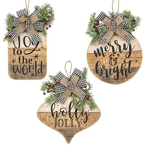 Slat Wood Christmas Wall Hanging -