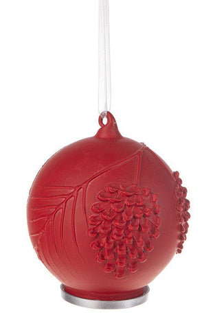 Cardinal LED Lighted Glass Ornament - 2 Birds
