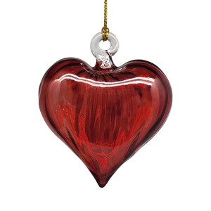 Organic Luster Egyptian Glass Heart - Red