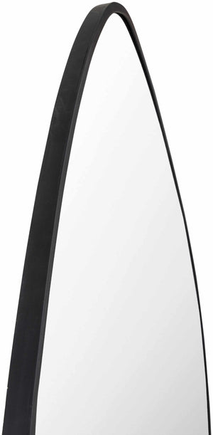 Lochovice Black Distressed Wood Mirror