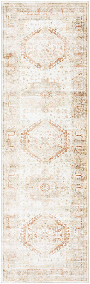 Laran Rust Distressed Washable Area Rug