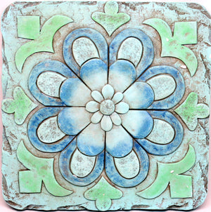 Square Floral Stepping Stone -