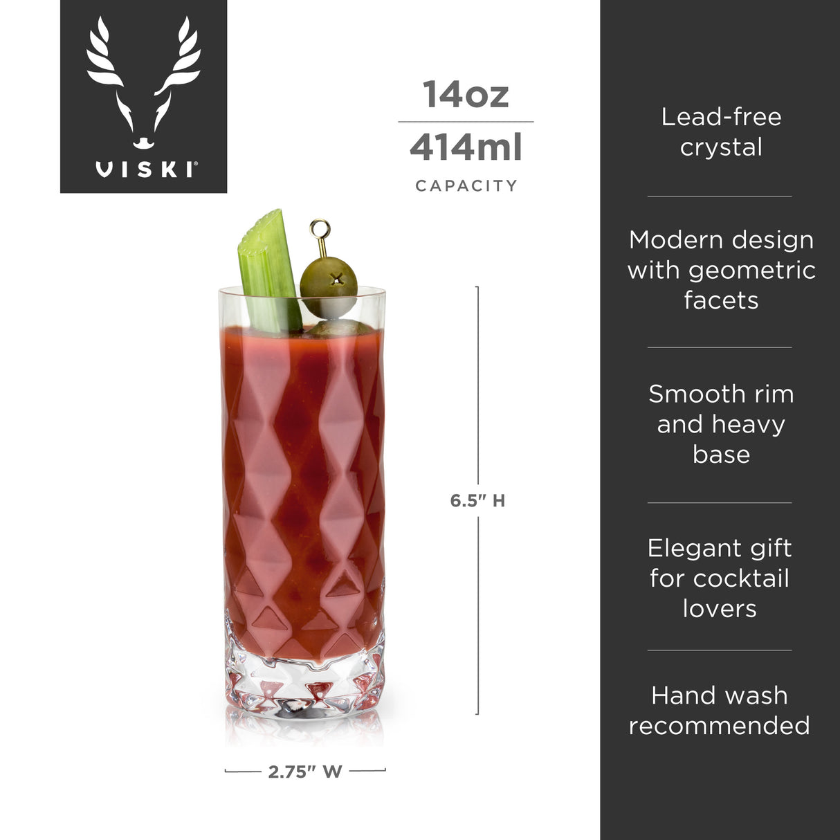 Gem crystal highball glasses viski®