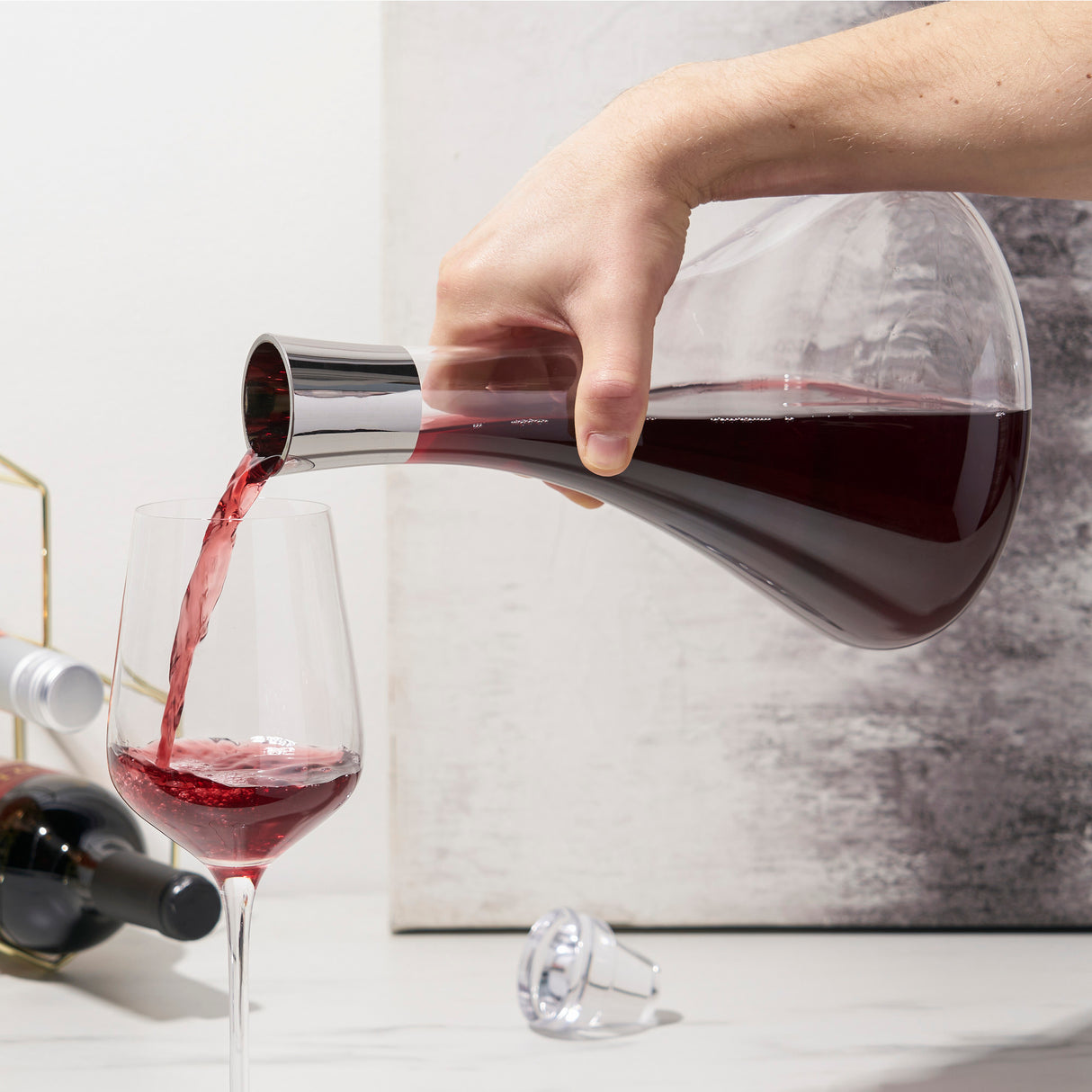 Irving chrome-rim wine decanter viski®