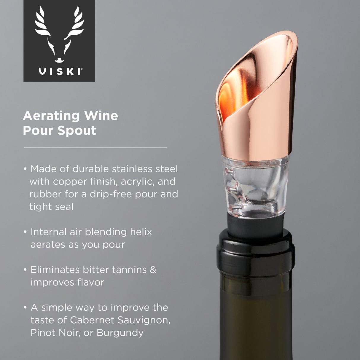Summit aerating pour spout in copper viski®