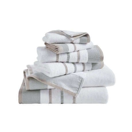 Decorative cotton stripe bath towel set - noelle collection