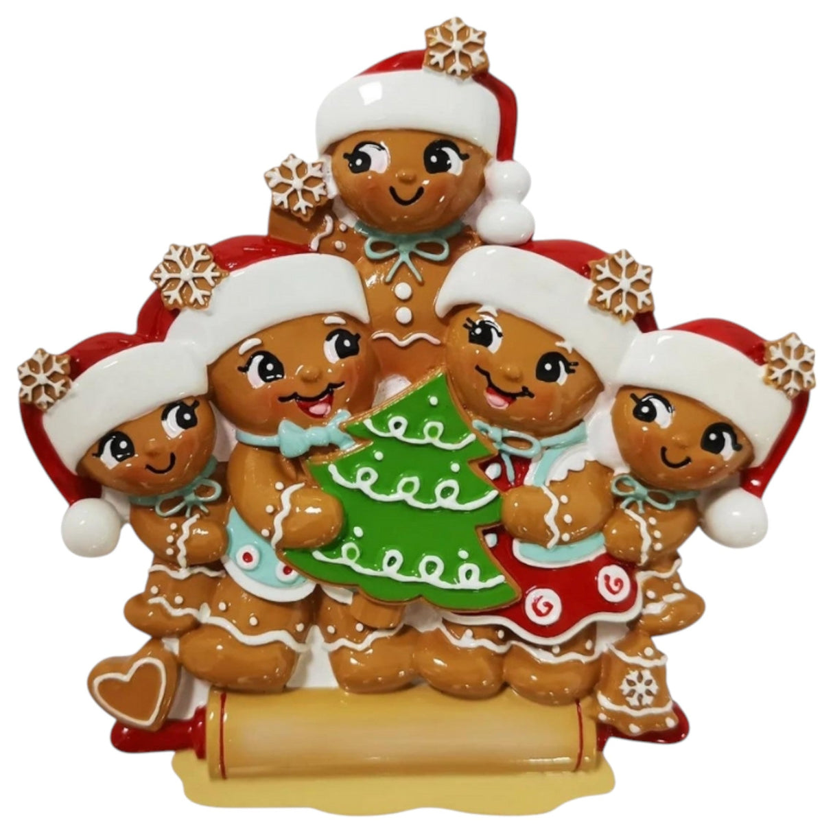 Nostalgic Gingerbread Family of 5 Ornament