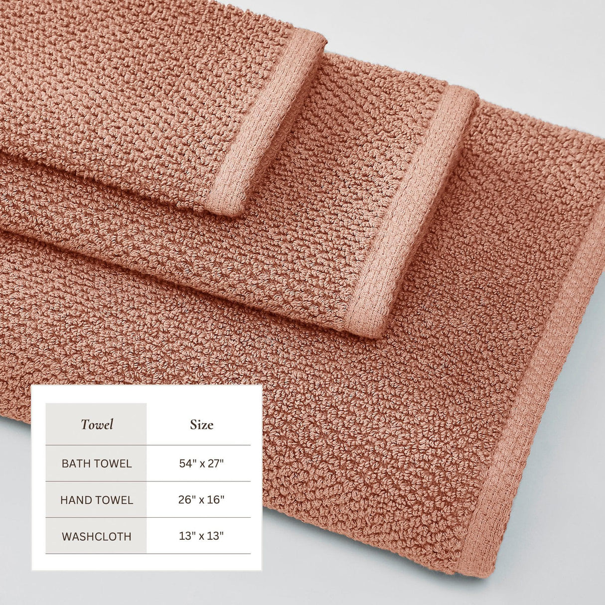 Cotton textured bath towel set - acacia collection