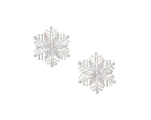 Silver Snowflake with Crystals Earrings