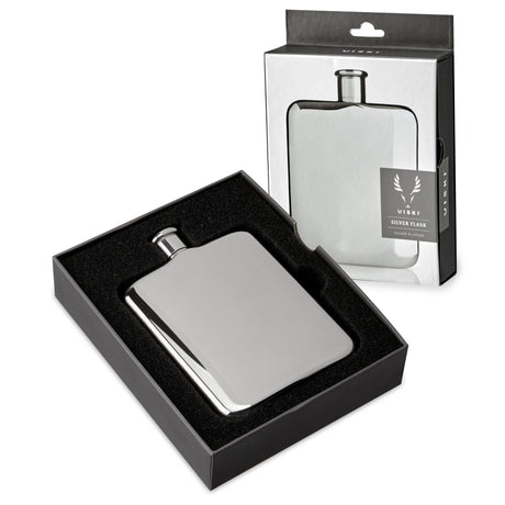 Harrison stainless steel flask in silver viski®