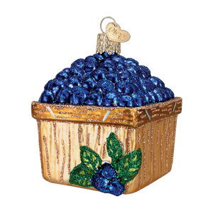 Old World Christmas Basket Of Blueberries Glass Ornament