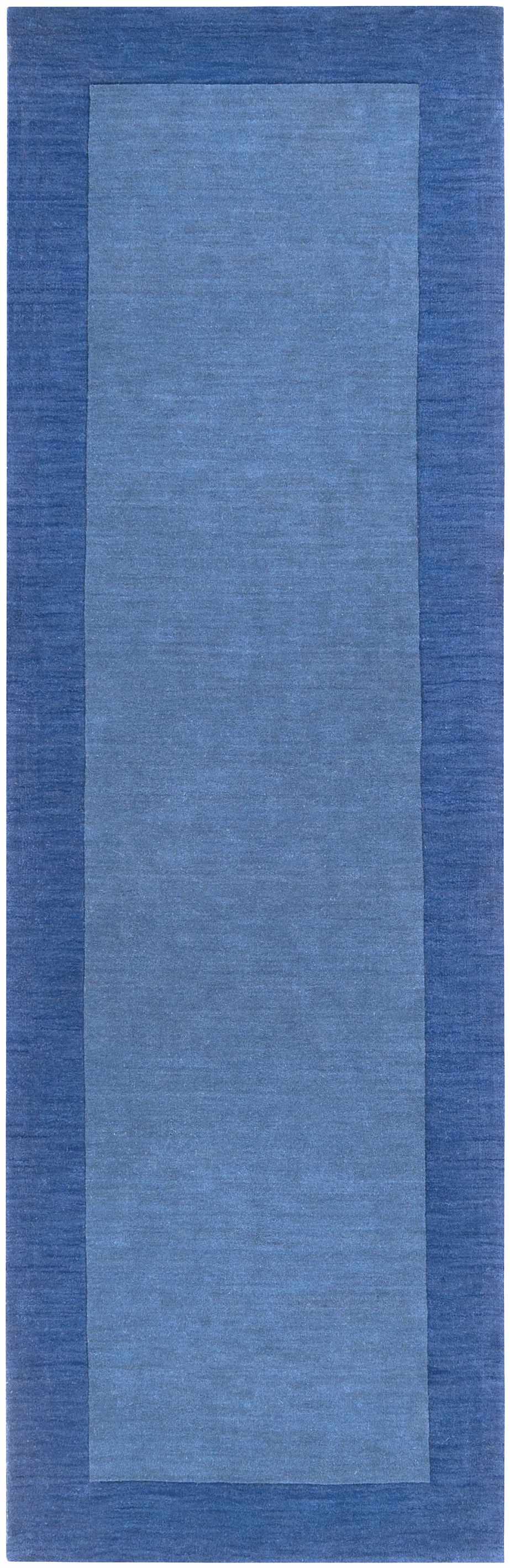 Macedon Blue Bordered Wool Rug