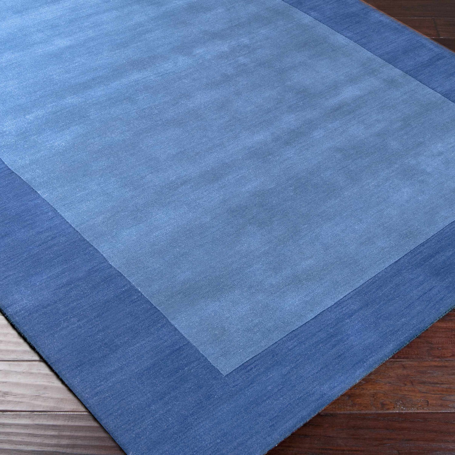 Macedon Blue Bordered Wool Rug
