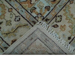 Made to Order Traditional Turkish Design Beige And Blue Wool Rug