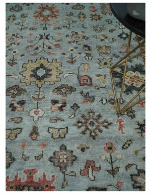 Made to Order Wool Traditional Silver and Olive  Hand knotted Oushak Area Rug