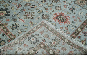 Made to Order Wool Traditional Silver and Olive  Hand knotted Oushak Area Rug