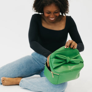 Gold Madelyn Bow Makeup Bag