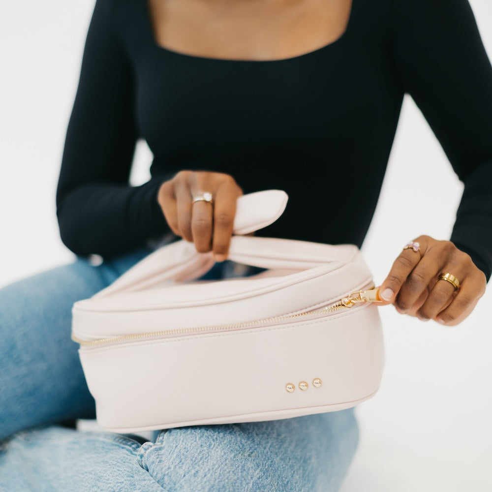 Gold Madelyn Bow Makeup Bag