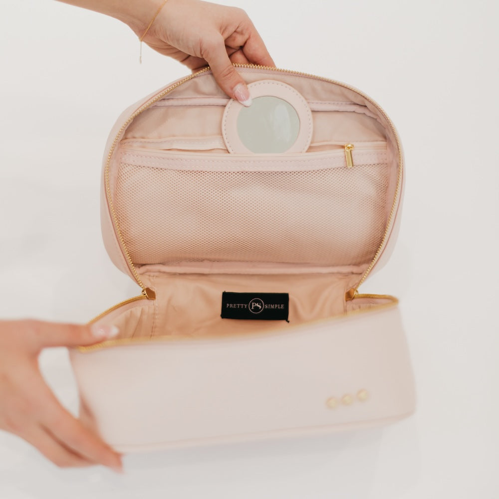 Gold Madelyn Bow Makeup Bag