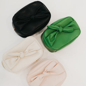 Gold Madelyn Bow Makeup Bag