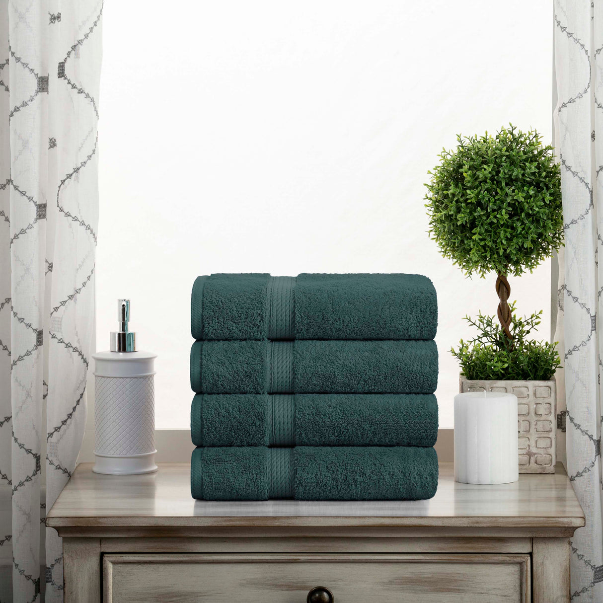 Madison Egyptian Cotton Plush Thick Absorbent Hand Towel Set of 4