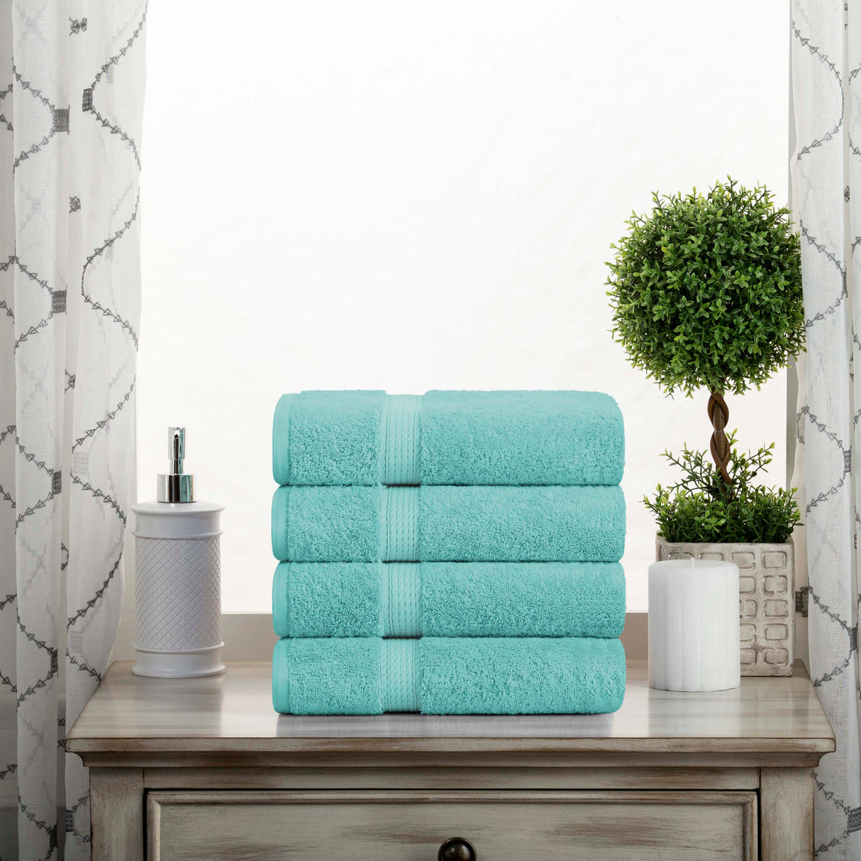 Madison Egyptian Cotton Plush Thick Absorbent Hand Towel Set of 4