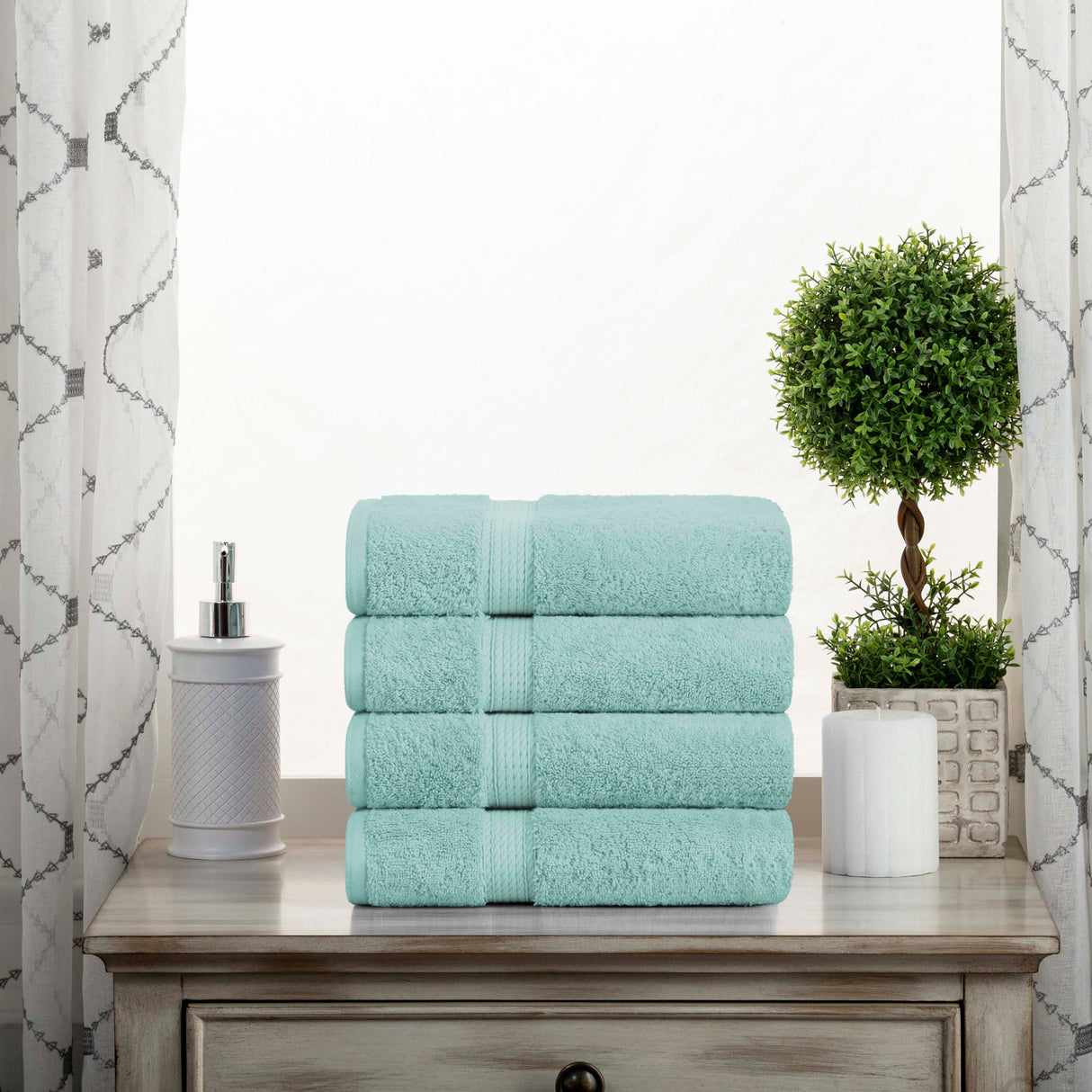 Madison Egyptian Cotton Plush Thick Absorbent Hand Towel Set of 4