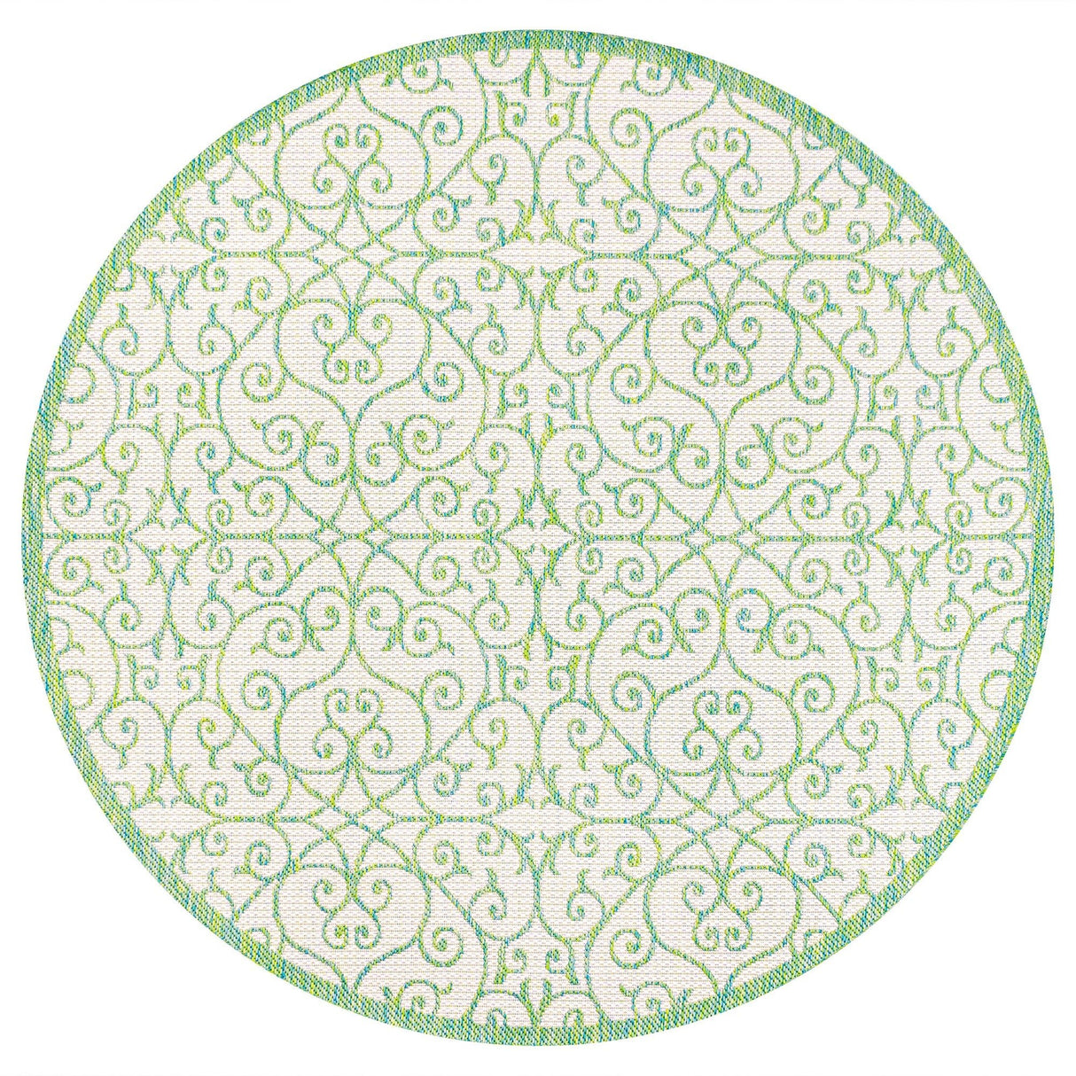 Madrid Vintage Filigree Textured Weave Indoor/Outdoor Round Area Rug - Tuesday Morning - Area Rugs