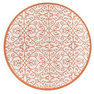 Madrid Vintage Filigree Textured Weave Indoor/Outdoor Round Area Rug - Tuesday Morning - Area Rugs