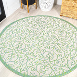 Madrid Vintage Filigree Textured Weave Indoor/Outdoor Round Area Rug - Tuesday Morning - Area Rugs
