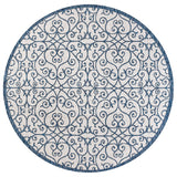 Madrid Vintage Filigree Textured Weave Indoor/Outdoor Round Area Rug - Tuesday Morning - Area Rugs