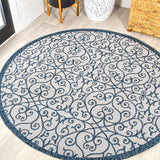 Madrid-Vintage-Filigree-Textured-Weave-Indoor/Outdoor-Round-Area-Rug-Area-Rugs