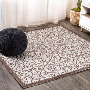 Madrid Vintage Filigree Textured Weave Indoor/Outdoor Square Area Rug - Tuesday Morning - Area Rugs
