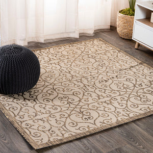 Madrid Vintage Filigree Textured Weave Indoor/Outdoor Square Area Rug - Tuesday Morning - Area Rugs