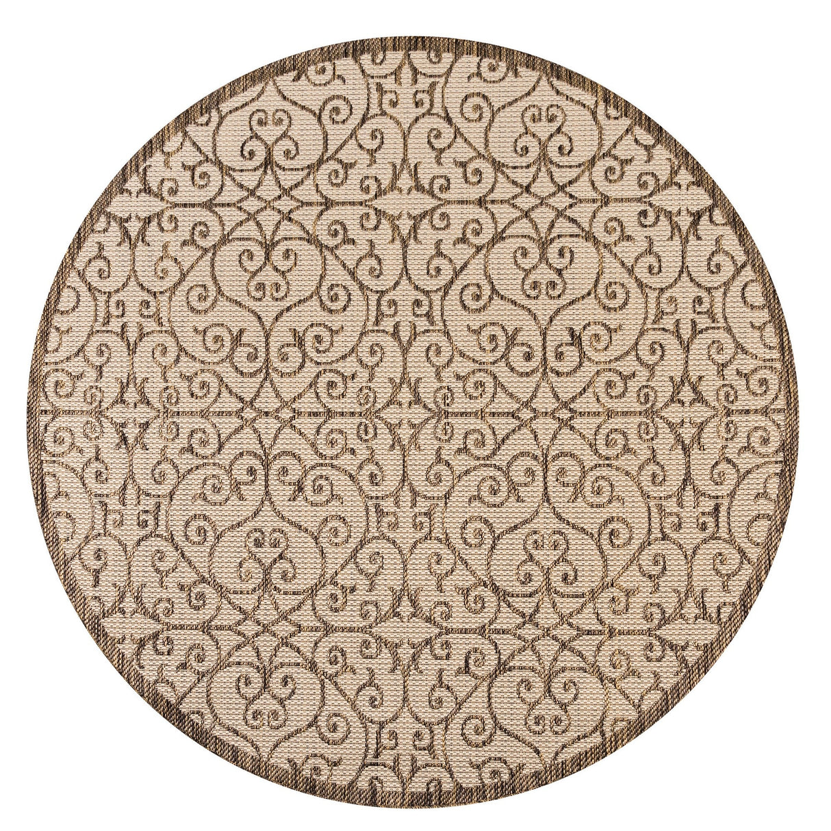 Madrid Vintage Filigree Weave Indoor/Outdoor Round Area Rug - Tuesday Morning - Area Rugs