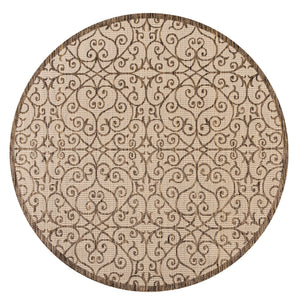 Madrid Vintage Filigree Weave Indoor/Outdoor Round Area Rug - Tuesday Morning - Area Rugs