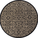 Madrid Vintage Filigree Weave Indoor/Outdoor Round Area Rug - Tuesday Morning - Area Rugs