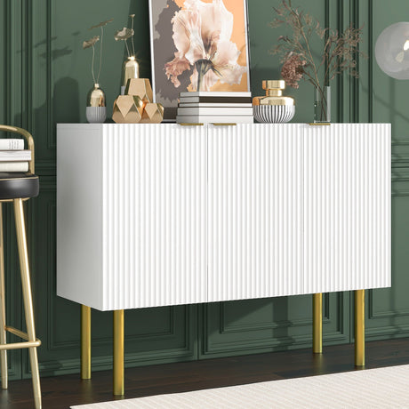 Maeve Sideboard Cabinet with Gold Metal Legs and Handles, Adjustable Shelves - Buffets/Sideboards